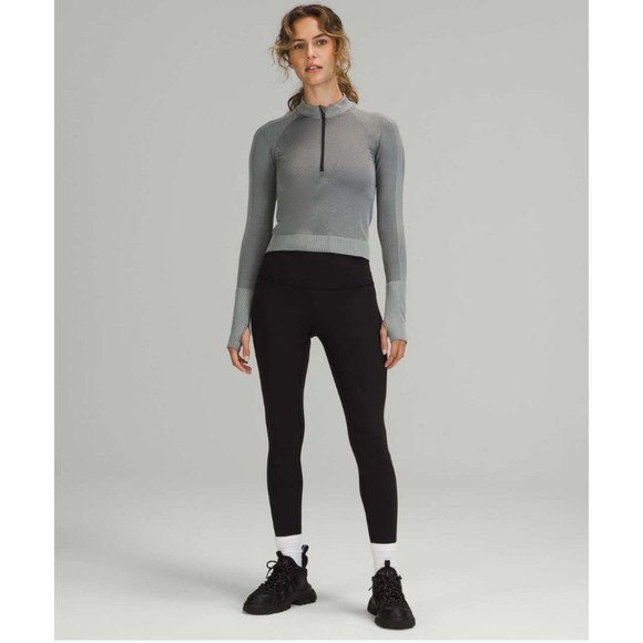 RARE Lululemon Cropped 1/2 Zip Long Sleeve Grey 6 NWOT - Picture 1 of 11